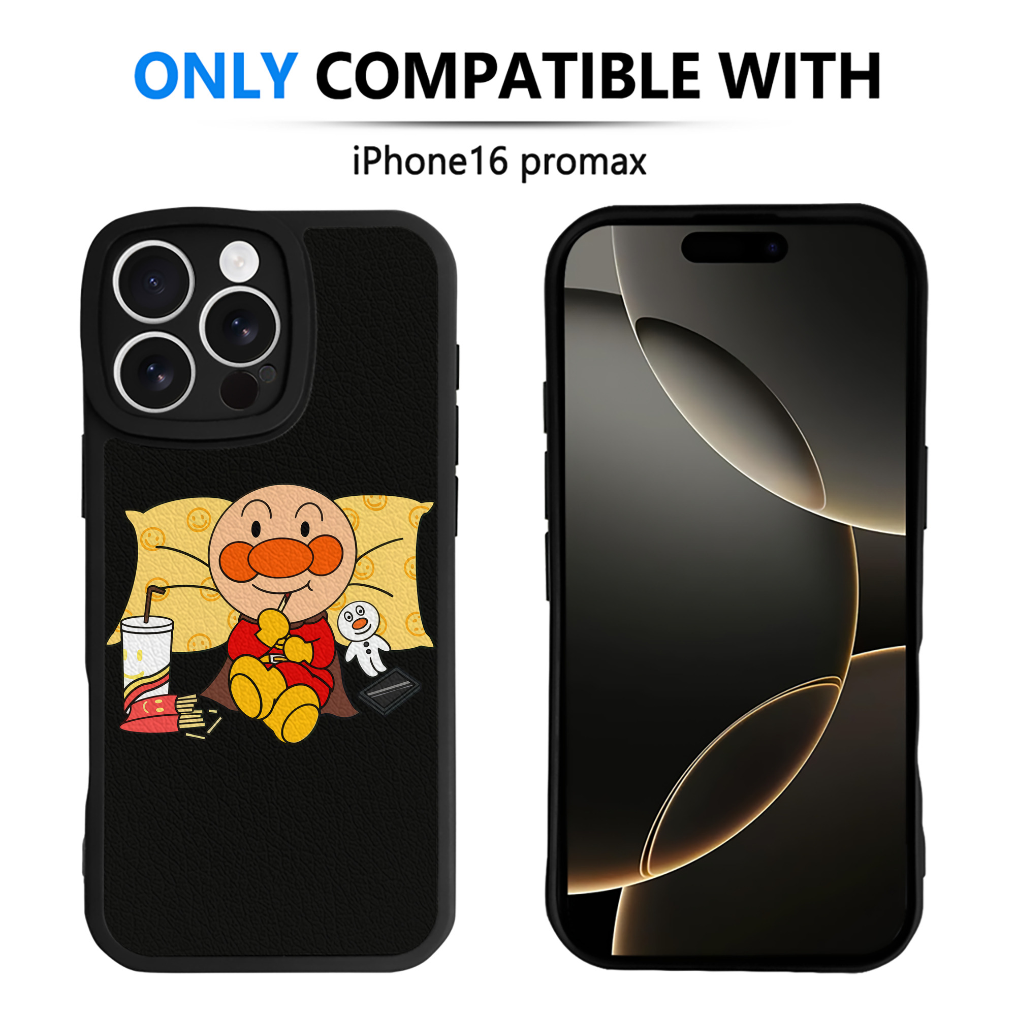 （画像用） アンパンマン Anpanman 【iPhone 16シリーズ対応】シリコンスマホケース（レザー調） 材質：シリコン